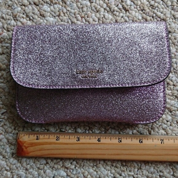 Kate Spade pink glitter clutch